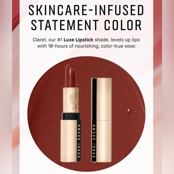 Bobbi Brown Luxe Lipstick Claret #1 Bestseller NIB - Picture 6 of 6
